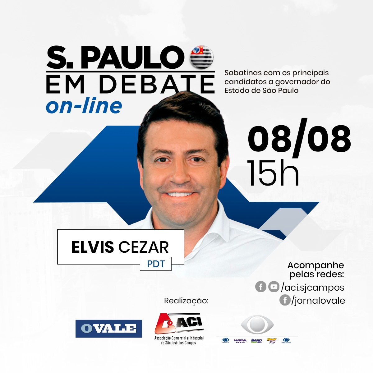 São Paulo em Debate: Elvis César é entrevistado nesta segunda (8) Reprodução