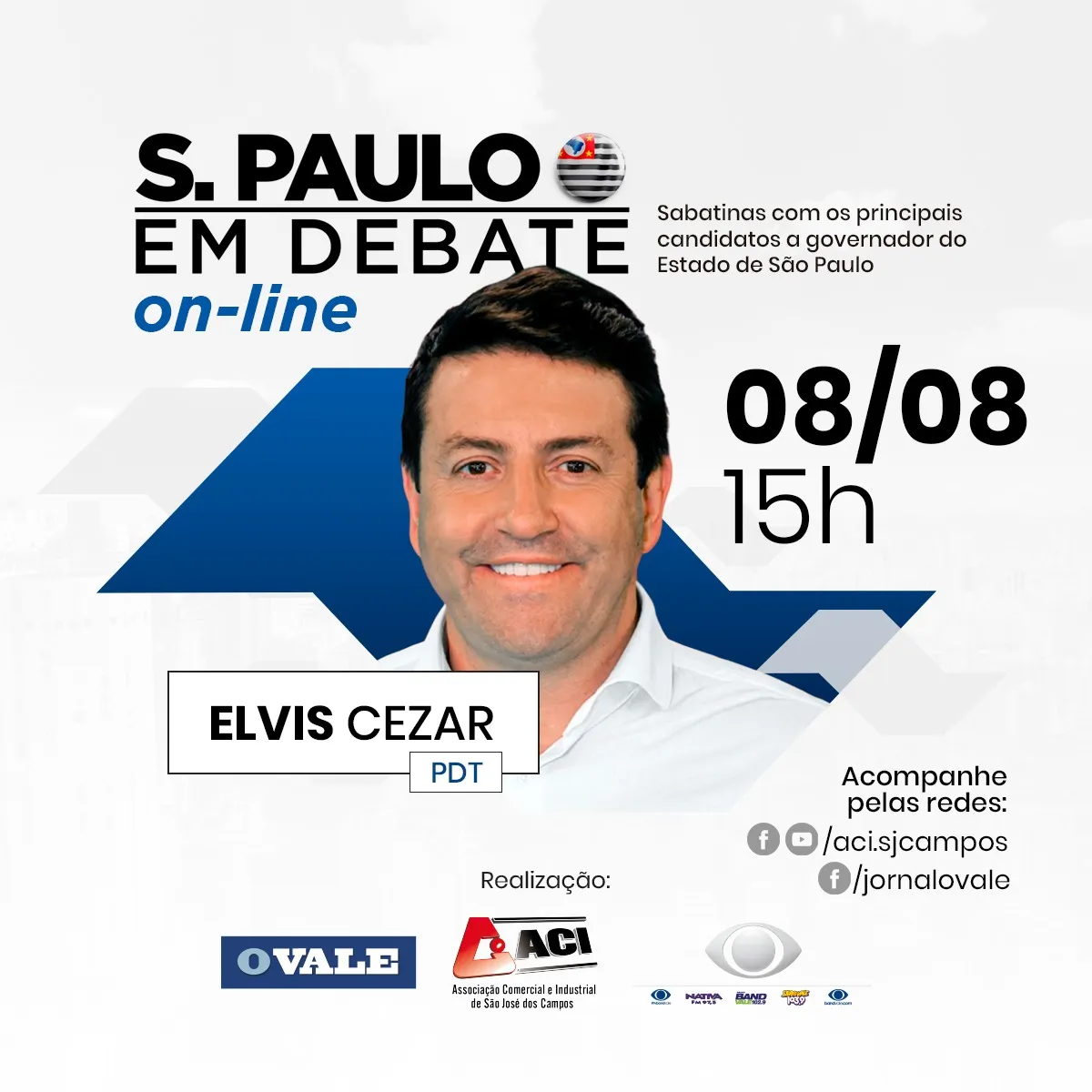 São Paulo em Debate: Elvis César é entrevistado nesta segunda (8)