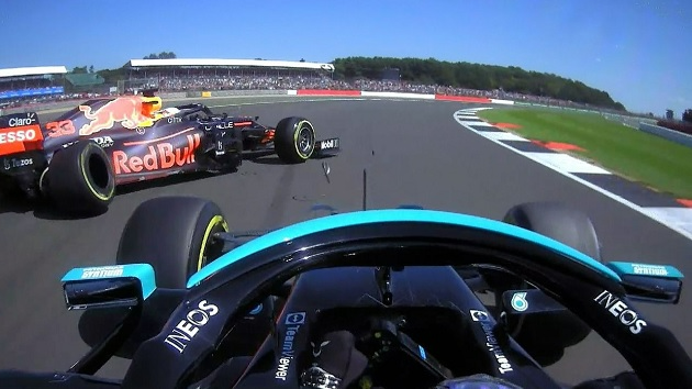 Max Verstappen e Lewis Hamilton no GP da Inglaterra de 2021