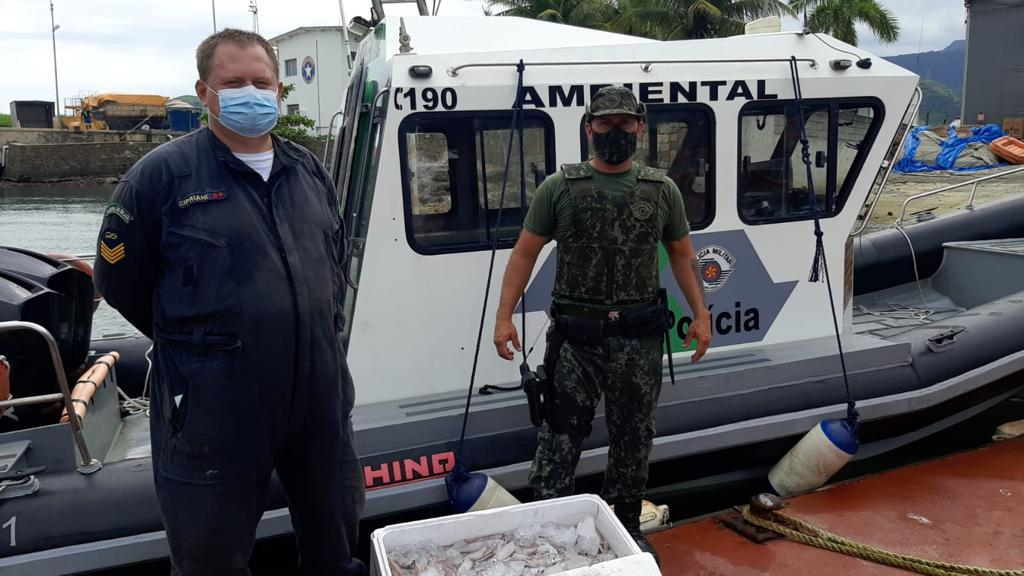Homem recebe multa ao ser flagrado com 30 quilos de lula, em Ilhabela