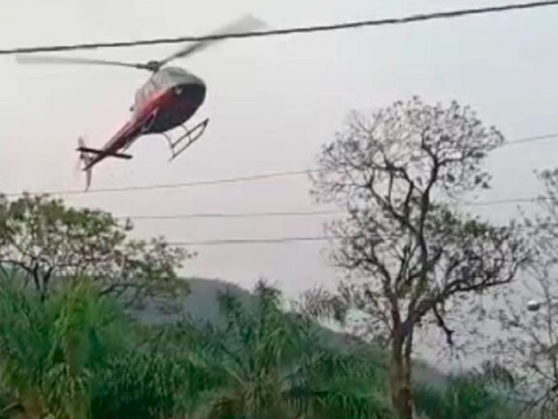 O piloto fez uma manobra simulando uma queda nas proximidades de batalhão da PM Reprodução