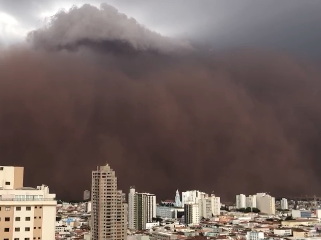 O fenômeno afetou o trânsito e chegou a obrigar o comércio a fechar as portas Imagem: Reprodução