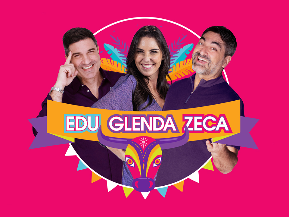 Edu Guedes, Glenda Kozlowski e Zeca Camargo comandam o Band Verão Divulgação/Band
