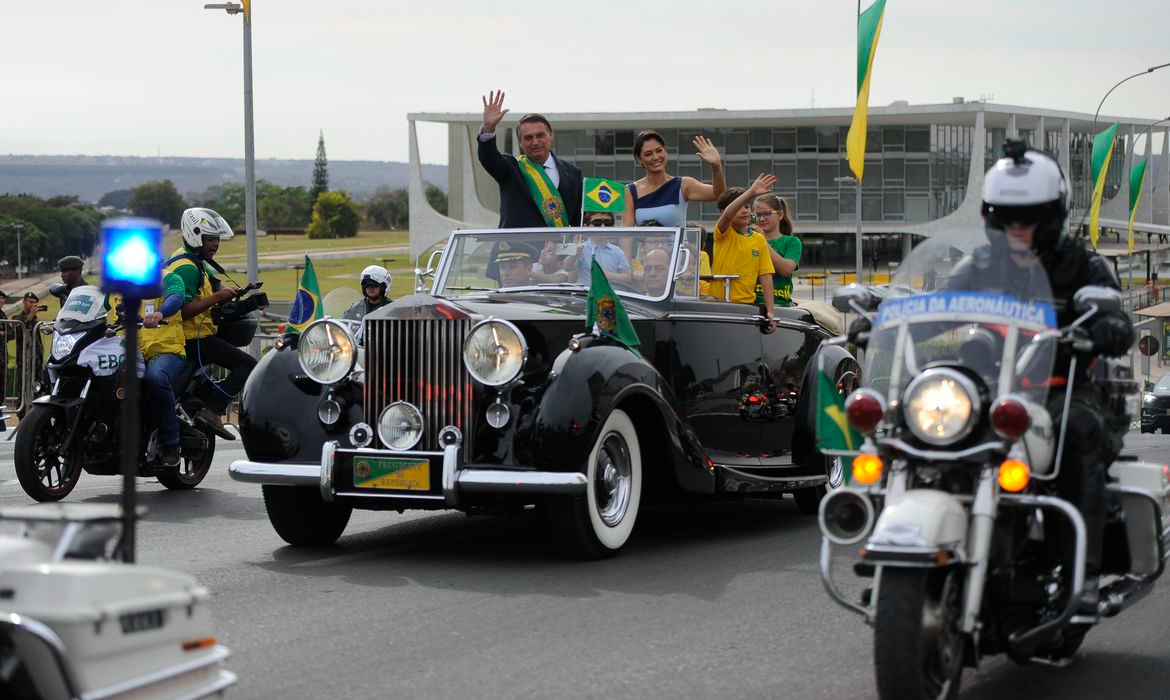 No Palácio, data foi vista como enorme demonstração de apoio a Jair Bolsonaro Foto: Marcello Casal Jr/Agência Brasil