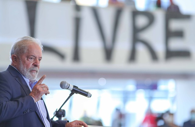 Entrevista coletiva do ex-presidente Lula em São Bernardo do Campo, em 10/03/2021. Ricardo Stuckert / Instituto Lula