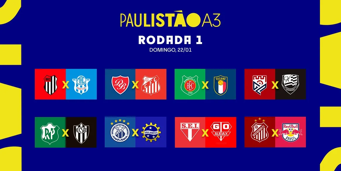 Federação Paulista divulgou a tabela base de jogos do Paulistão A-3 2023