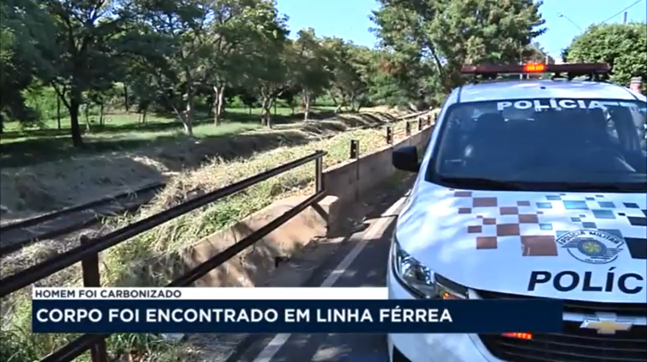 Corpo carbonizado foi encontrado na linha férrea em Rio Preto Vinícius David