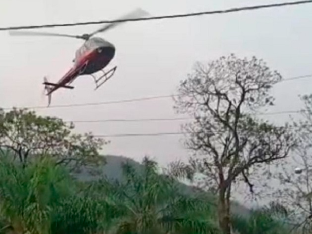 Reprodução/BandNews FM Rio Helicóptero fez manobra perto do Batalhão de Bangu 