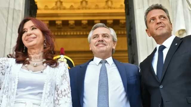 Alberto Fernández, Cristina Kirchner e Sergio Massa
