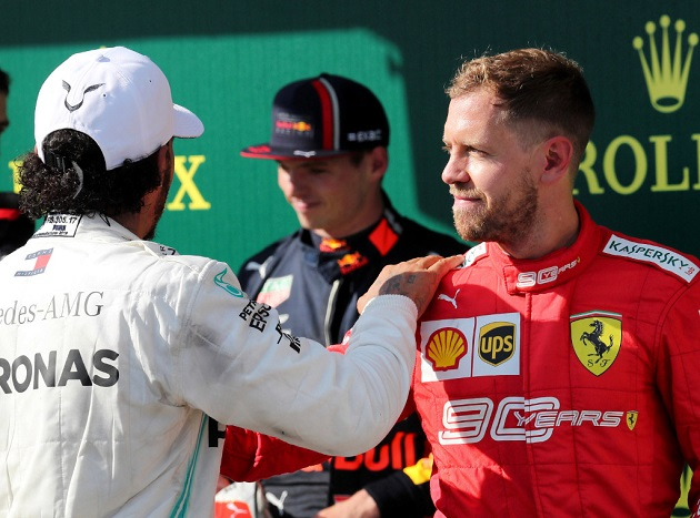 Hamilton, Vettel e Verstappen