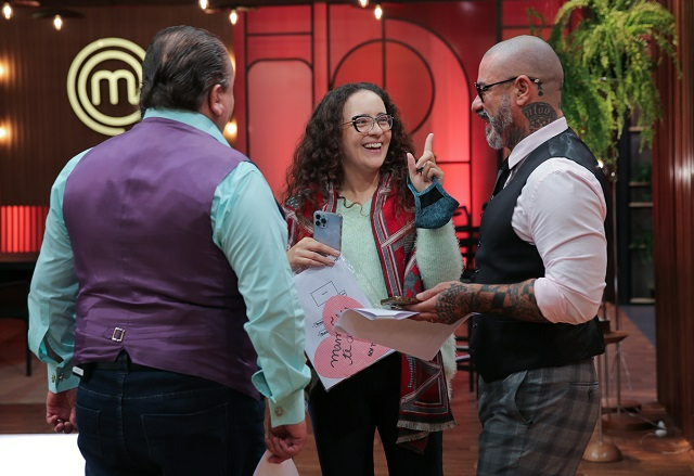 Marisa Mestiço, Erick Jacquin e Henrique Fogaça no MasterChef Brasil Melissa Haidar/Band