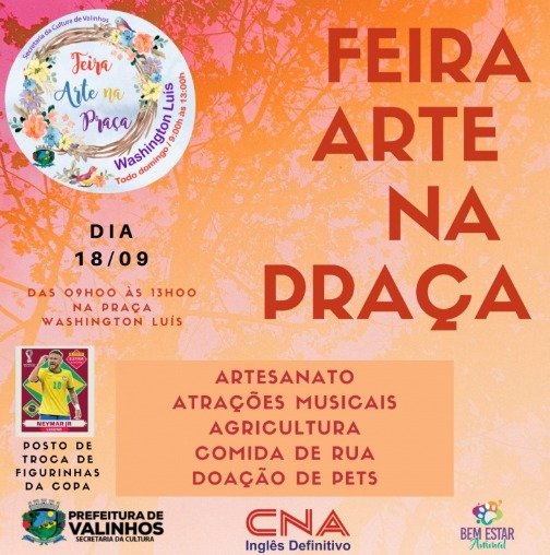 Feira Arte na Praça  Divulgação/Prefeitura de Valinhos