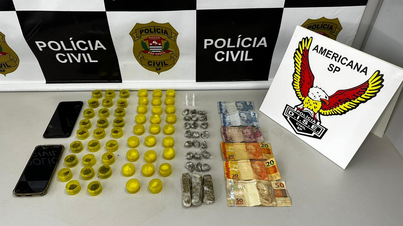 Material que foi apreendido com os suspeitos  Divulgação/Polícia Civil