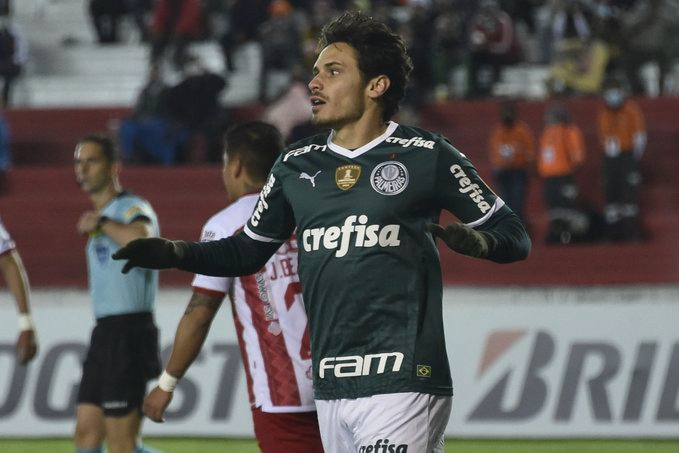 Raphael Veiga chegou a 14 gols pelo Palmeiras na Copa Libertadores Conmebol