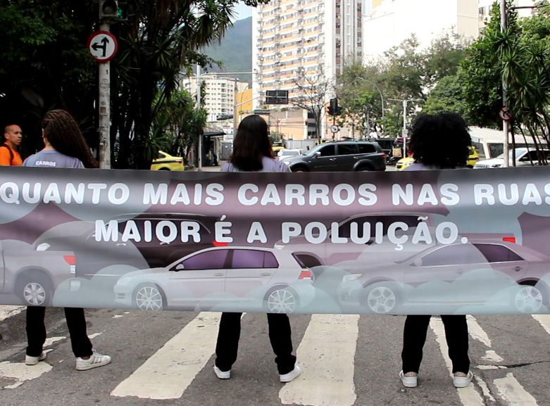 Ação do MetrôRio nas ruas da Zona Sul. TV Band Rio