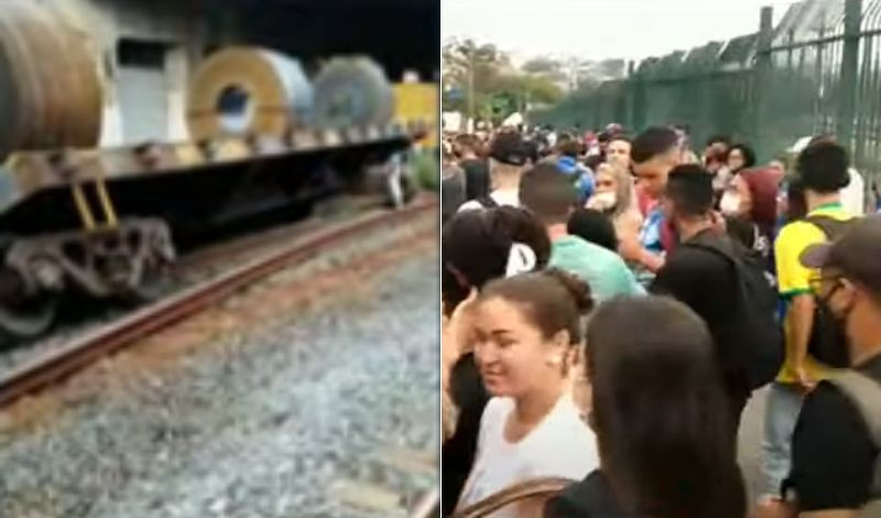 Passageiros tentam utilizar o sistema Paese após descarrilamento de trem em SP Reprodução/TV Band