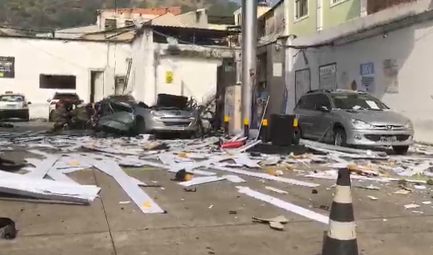 Carro explodiu dentro de um posto na Zona Norte Nicolle Timm