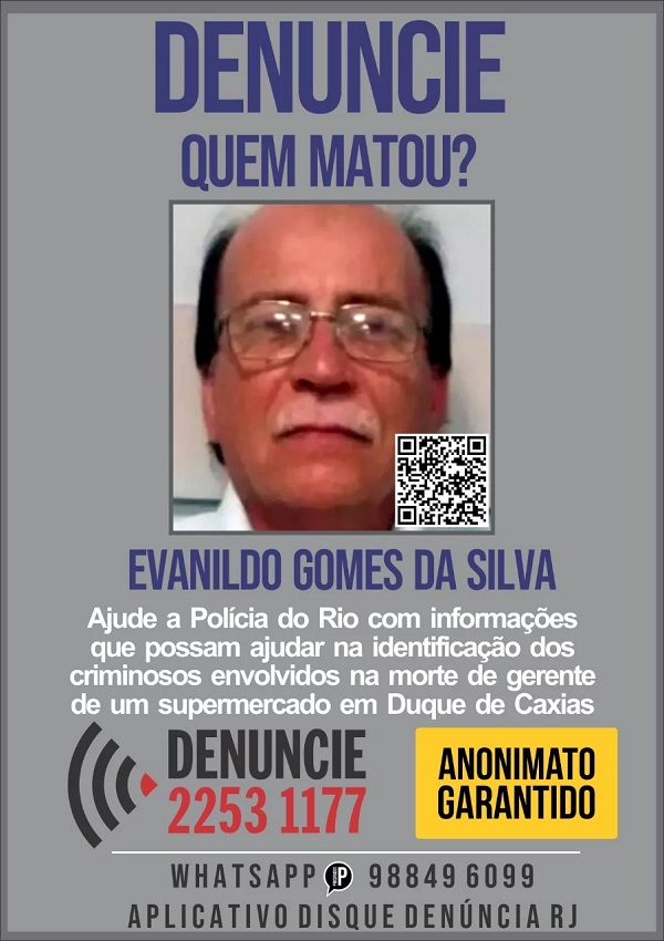 A Delegacia de Homicídios investiga se ele foi alvo e execução ou tentativa de assalto Divulgação/Portal dos Procurados